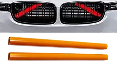 Produktbild von 2x Kühlergrill Streben in Orange hinter dem Kühlergrill für BMW F20 F22 F23 F30