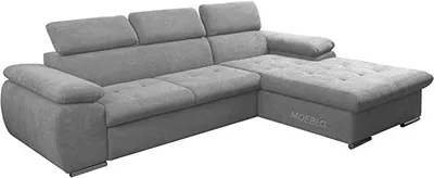 Produktbild von Ecksofa mit Schlaffunktion und Bettkasten, Couch für Wohnzimmer, Schlafsofa Sofagarnitur Sofa Eckcouch L-Form Wohnlandschaft mit Bettfunktion NILUX (Eckosfa NILUX Hellgrau) 284 x 196 x 78 cm, Rechts Ottomane