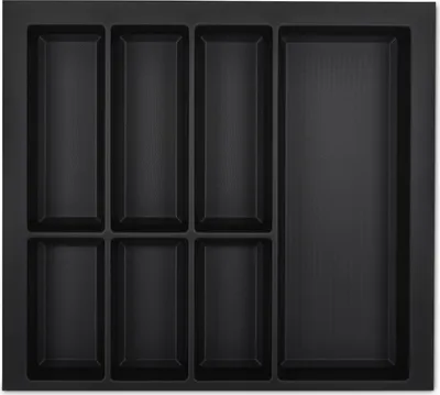 Produktbild von ORGA-BOX VII Design Besteckeinsatz schwarz 526 x 474 mm Besteckkasten für Schüller KH Schröder Küchen uvm. mit 60er Korpus