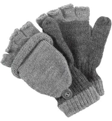 Produktbild von Claus Modes Kinder Halbfinger Handschuhe wandelbar Fäustling, grau, 3