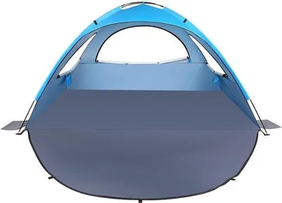 Produktbild von Famanu Strandzelt für 3-4 Personen mit 50+ UV-Schutz und Windschutz - himmelblau