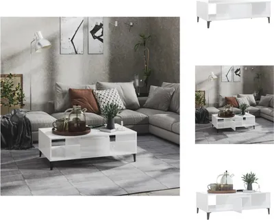 Obrázok produktu pre vidaXL Konferenčný stolík vysoký lesk biely 103,5x60x35 cm materiál na báze dreva - Konferenčné stolíky