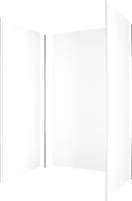 Image de Pack de 3 Panneaux Muraux Aluminium Blanc 90+120+90x210 cm avec Profilés Chrome- WALL'IT