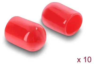 Produktbild von DeLOCK Staubschutz für SMA Stecker 10 Stück Silikon rot, Rot, Silikon, 9,7 mm, 14,2 mm, 10 Stück(e), Polybag