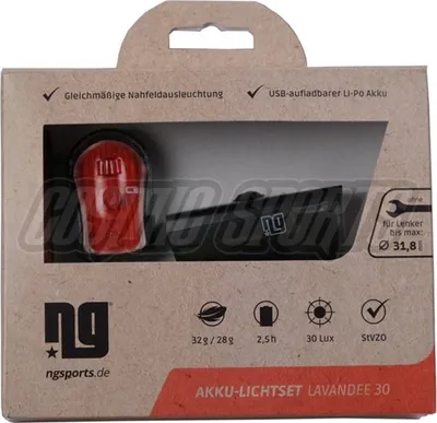 Image de NG Sports Lavandee 30 lampe de vélo, Twinpack, StVZO, black 30 Lux