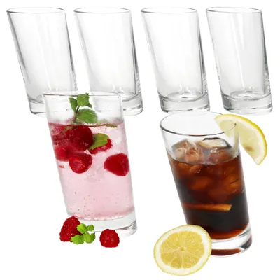 Zdjęcie produktu dla 6x Pisa szklanki do long drinków 270ml szklanka do picia koktajli soków woda gruba podstawa