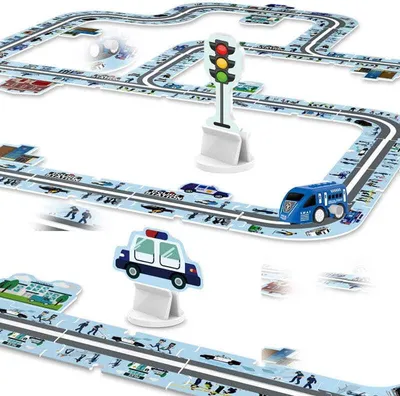 Image de Route - circuit de voitures de police - puzzle 44 éléments