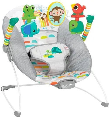 Produktbild von Ibenzoa® Vibrierende Babywippe für geborene 0–6 Monate – beruhigende Vibration, höhen- & sitzverstellbar, atmungsaktiver Bezug, BPA-freies Spielzeug