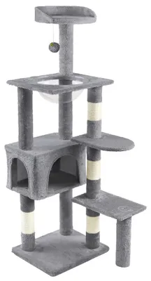 Produktbild von VOUNOT® Kratzbaum Groß für Katzen, Katzenbaum mit Sisalstamm, 138cm, Grau