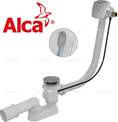 Produktbild von Ablaufgarnitur Badewanne Ab- / Über Einlauf Automat Siphon Füllfunktion