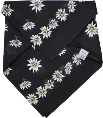 Produktbild von German Wear, Halstuch Trachtentuch BAUMWOLLE mit Edelweissmuster nikituch 50x50cm schwarz