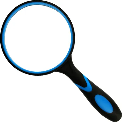 Produktbild von Lupe 3fach Vergrößerung Echtglas bruchsicher 100 mm Linse blau schwarz groß 4x