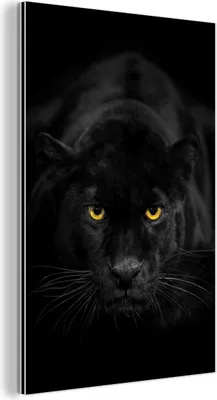Produktbild von MuchoWow Wanddekoration Metall Metallbild Wandkunst 80x120 cm Panther - Tiere - Schwarz - Augen MuchoWow Aluminium Gemälde - Bilder
