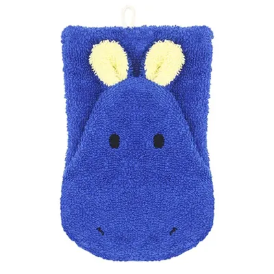 Produktbild von Fürnis Waschlappen mit lustigen Tiermotiven Gross 100% Bio Baumwolle GOTS 230 Hippo