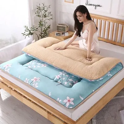 Imagen del producto de Colchón japonés, futón, colchón para el suelo, plegable, colchón tipo futón japonés, colchoneta plegable para el suelo, antideslizante y transpirable, color verde, 180x200 cm (71x79 pulgadas)
