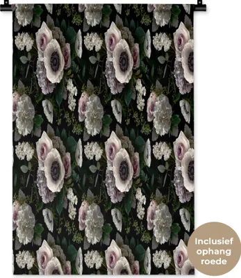 Produktbild von MuchoWow® Wandteppich Wandbehang Blumen - Anemone - Farben - Muster 60x90 cm Tapisserie Dekoration Wandtuch - Foto-Teppich - Abwaschbar