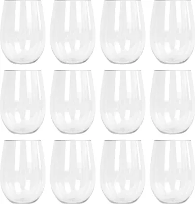 Produktbild von Argon Ta Wiederverwendbare Weingläser aus Kunststoff ohne Stiel, 600 ml, 6 Stück