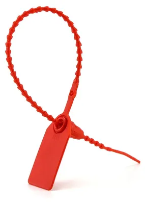 100 Kunststoff-Plomben, manipulationssicher, 25 cm, rot