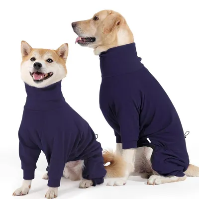 Image de Manteau pour chien, hiver, en polaire, avec pattes, couleur bleu, taille XS