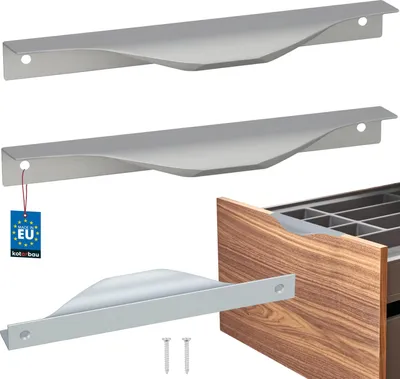 Produktbild von KOTARBAU® 2er Set Möbelgriff Möbelgriffe Schrankgriffe 160 / 180 mm ZnAl Küchengriffe Silber Griffe Möbel Türgriff Profilgriff Türgriffe Küche Schubladengriffe Griffe für Küchenschränke Modern