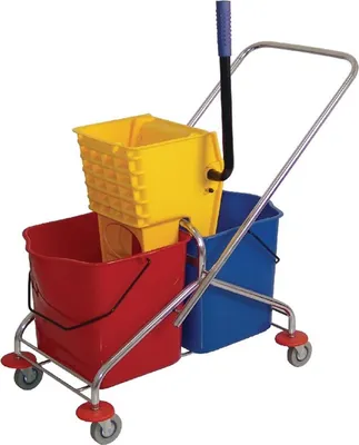 Produktbild von Jantex doppelter Moppeimer mit Mopppresse - 2 x 23L