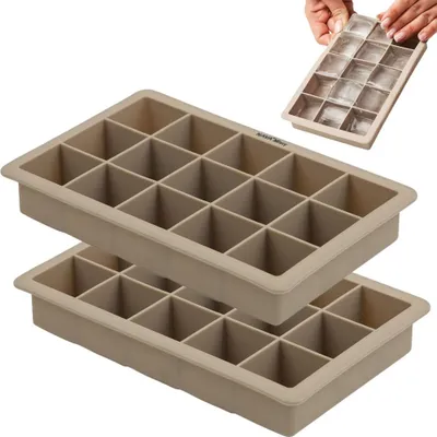 Produktbild von NAVA Silikonform Eiswürfelform große Eiswürfel leicht zu lösen 2x15 Stück Set