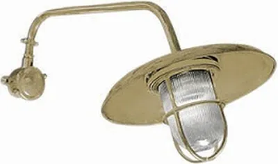 Produktbild von Außenwandleuchte Messing Glas E27 IP44 H: 30 cm in Maritim Außenlampe Wand