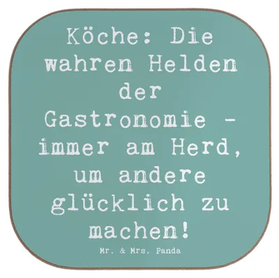 Produktbild von Mr. & Mrs. Panda Tassen Untersetzer Spruch Koch Helden - Meeresbrise - Geschenk, Beruf, Coaster, Getränkeuntersetzer, Künstler, Geschenke für Berufstätige, Gläser, Tasse