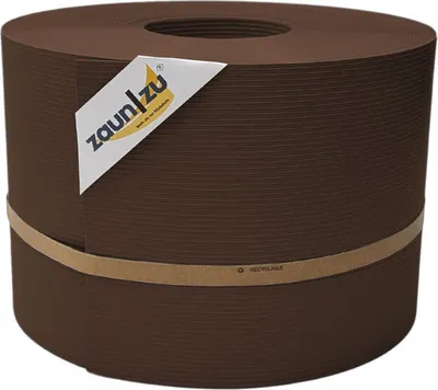 Produktbild von Sichtschutzstreifen zaun|zu RILLE 50m Rolle PP Zaunblende Doppelstabmattenzaun Braun 50m