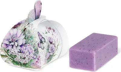 Produktbild von Naturseife 50g mit Lavendelöl - 8x8x6 cm - Lila