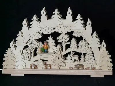Obrázek produktu pro Svíčkový oblouk s lesními zvířaty a osvětlením ŠxVxH 50x31x7cm NOVINKA