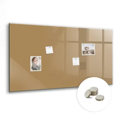 Produktbild von Dekorative Magnettafel 120x60 cm - Magnetwand - für Fotos, Karten und Notizen - Fotowand - Memoboard - Magnetpinnwand - Wanddekoration - Dunkelbeige Farbe