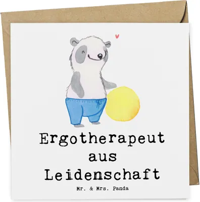 Produktbild von Mr. & Mrs. Panda Grußkarte Ergotherapeut Leidenschaft - Weiß - Geschenk, faltkarte, Ausbildung, doppelkarte, Klappkarte, Lustig, anlasskarte, Glückwunschkarte, Beruf