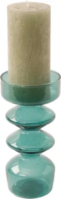 Produktbild von WinQ  Frhliche runde Formen Kerzenhalter aus Glas in der Farbe Meergrn - 7x15,5cm - Kerzenhalter Glas fr 1 Kerze