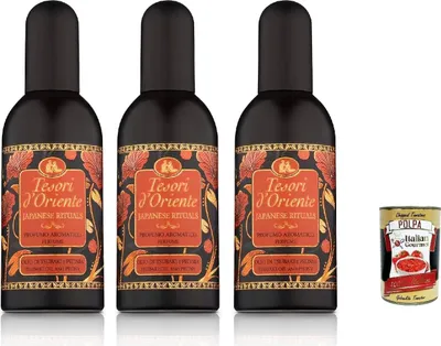 Produktbild von Tesori D'oriente Japanese Rituals 100ml, Blumiges und fruchtiges Parfüm 3x100ml + Italian Gourmet polpa 400gr