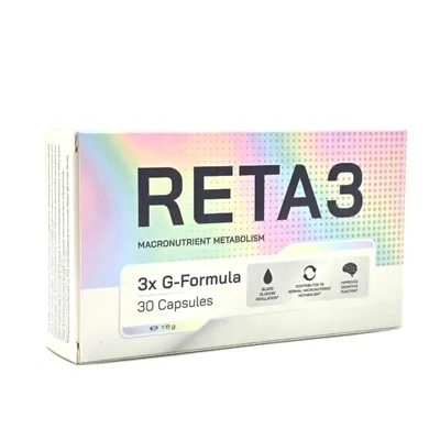Produktbild von RETA3 3x G-Formula – Nahrungsergänzungsmittel mit Guarana, Apfelessig, Inulin, L-Glutamin, L-Leucin, Zink und Chrom