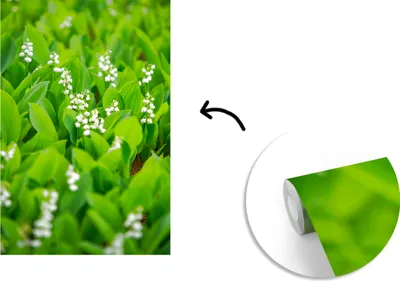 Produktbild von MuchoWow® Fototapete für Wohnzimmer oder Schlafzimmer Wandtapete Vinyl Motivtapete Ein blühendes Feld voller Lilien von Dalen - 175x260 cm - Vinyltapete