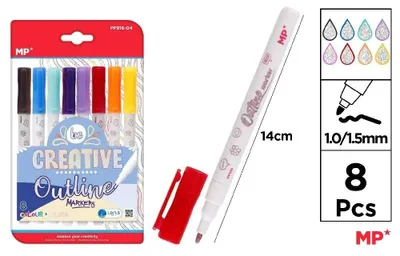 Zdjęcie produktu dla Markery z podwójną linią 8 kolorów
