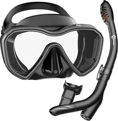 Image de Kit de plongée libre Dorlle avec masque panoramique et tuba Premium Dry