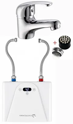 Image de Domotechnika | Mini chauffe-eau électrique - 3,5 kW - 21 x 15 x 5 cm - Chauffage instantané - Compact