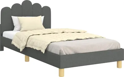 Produktbild von vidaXL Kinderbettgestell mit Kopfteil Dunkelgrau 80 x 200 cm Stoff