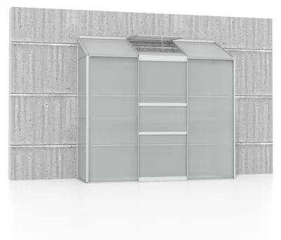 Produktbild von Vitavia Anlehn-Gewächshaus "Styx 1300" aluminium eloxiert 1,3 m² 4 mm HKP