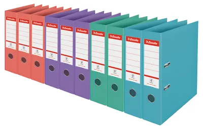 Produktbild von Esselte A4-Ordner PP, 10er Pack, 500 Blatt Kapazität, 75 mm Rückenbreite, leicht