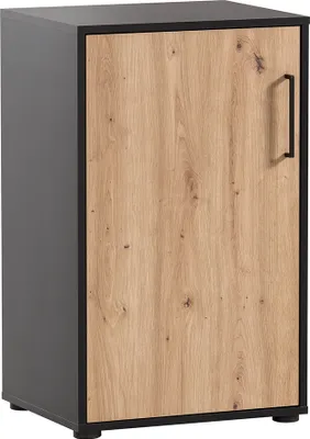 Produktbild von Aktenschrank 51cm, schwarz matt mit Eiche, ALNWICK-80