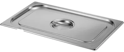 Gastronormdeckel 2/3 GN mit Löffelaussparung, Edelstahl