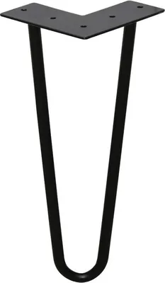 Produktbild von Jiubiaz 4x Hairpin Legs Möbelfüße Tischläufer schwarz Hairpin Legs 2 Bügel, für Esstisch 20cm