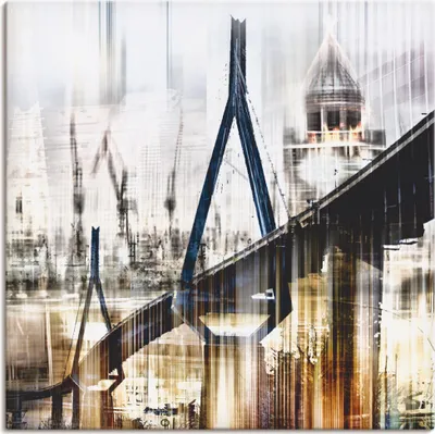 Produktbild von ARTland Leinwandbild Hamburg Skyline Collage III Größe: 40x40 cm