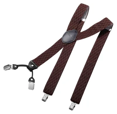 Immagine prodotto di Bretelle larghe - 3,5 cm - 4 clip a Y in pelle - Nero e blu