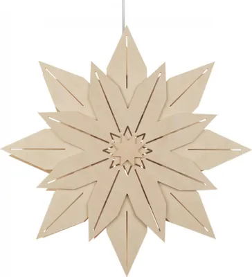 Produktbild von Weihnachtsstern natur mit elektrischer Beleuchtung BxHxT 30x30x6cm NEU