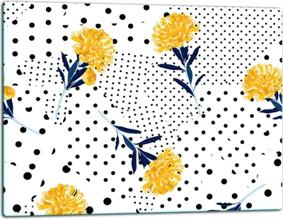 Produktbild von Glasschneidebrett Herdabdeckplatte Glaskeramikkochfeld Universal 52x40 cm Muster Blume
